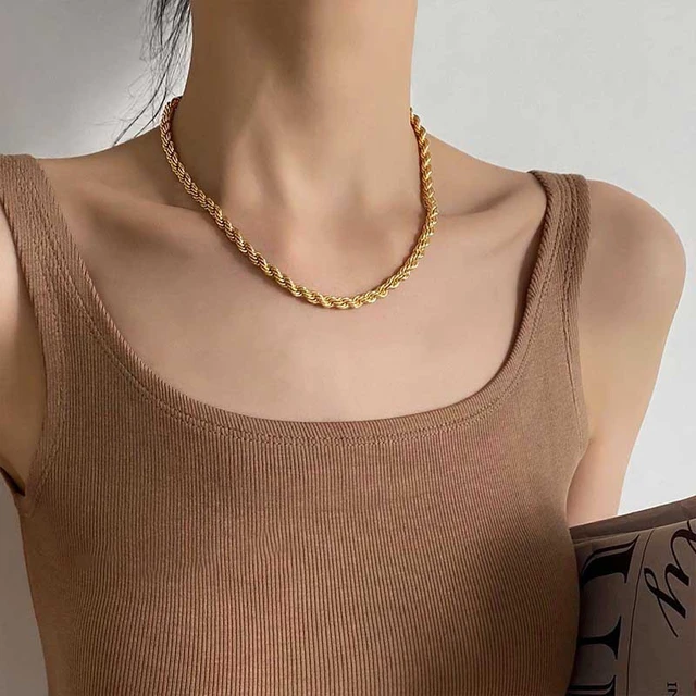 3MM Rope Necklace Skinny Rope Necklace Chain 18k Gold Filled Chain Choker  Necklace Rope Choker - Etsy
