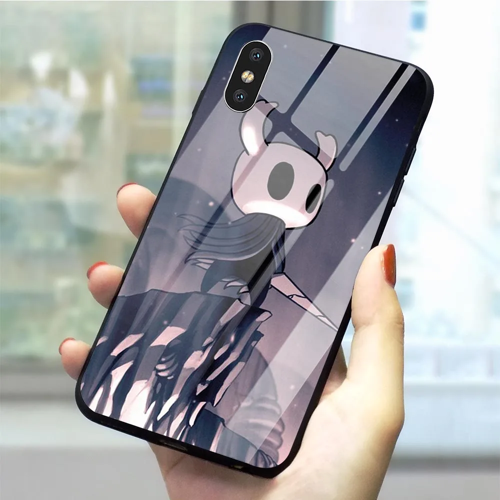 Чехол с полым рыцарем из закаленного стекла для телефона iPhone 8 Обложка 5 5S SE 6 6S 7/6 7