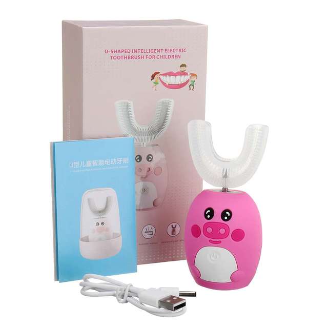 U 360 Degrees Kids Sonic Electric Toothbrush Music Silicon Automatic Ultrasonic Teeth Tooth Brush Cartoon Pattern Children