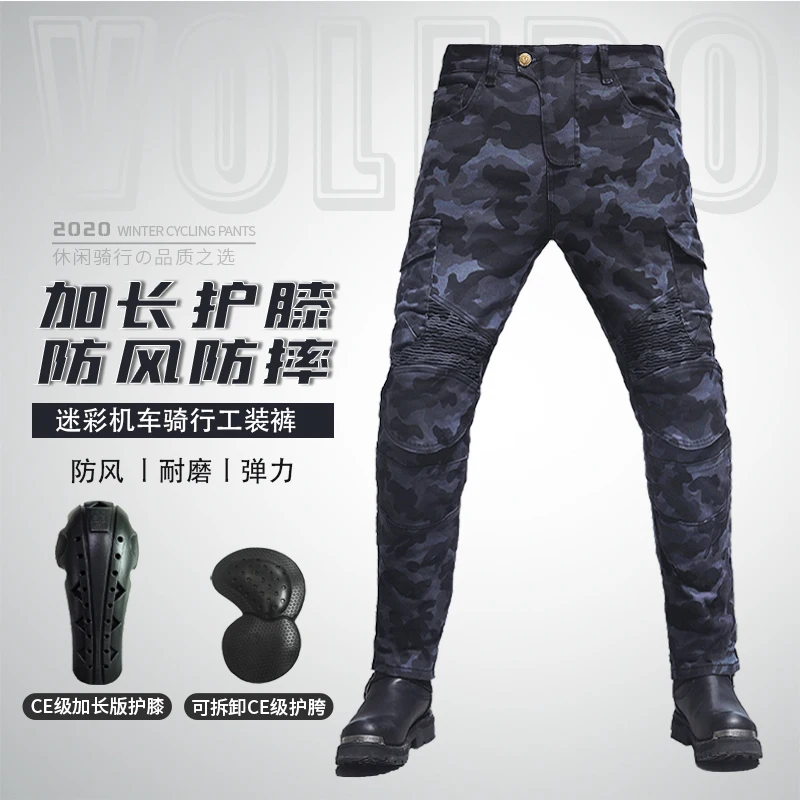3 Gear Choice Camouflage 4 Season Moto Jeans Pantalones Hombre Featherbed Jeans Versione Standard Moto Ride Pantaloni Pant