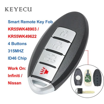 

Keyecu KR55WK48903 Smart Car Remote Key Fob 4 Buttons 315MHz for Nissan Maxima Murano for Infiniti G25 35 37 Q40 60, KR55WK49622