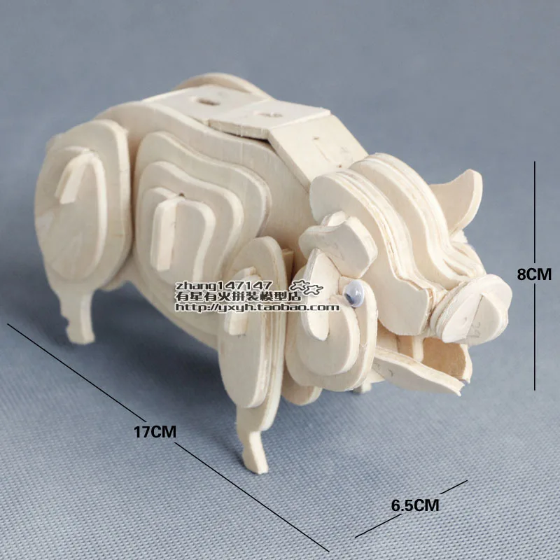 Хит продаж детские деревянные 3D Мультяшные животные Пазлы масштабные модели