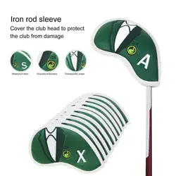 10Pcs Golf Club Head Covers Thicker Materials Wear Resistant Accessory Both Sides Golf Iron Driver Hybrids for Golf Lover