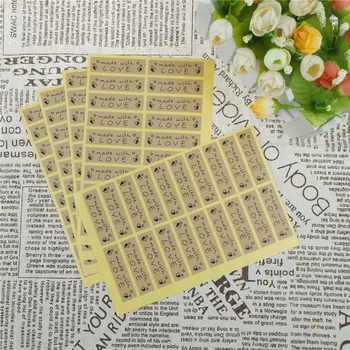 

5 Sheets Handmade Labels Packaging Point Sticker Creative DIY Made With Love Kraft Sealing Stickers Paper Crafts