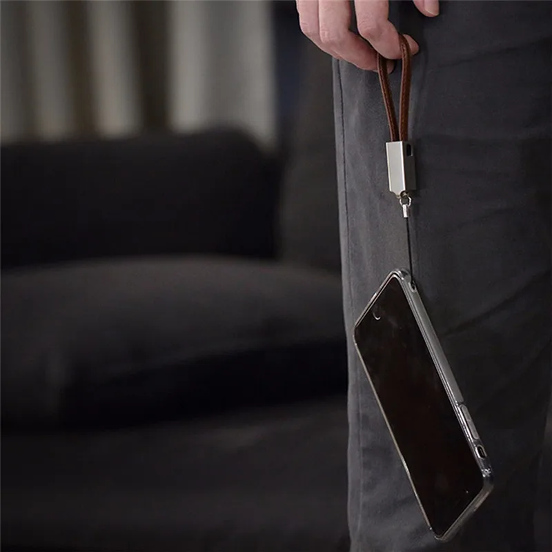 Usb type-C кабель для One Plus 6 5t Кожаный Брелок Micro USB кабель Освещение usb зарядный провод для IPhone X XS Max 7