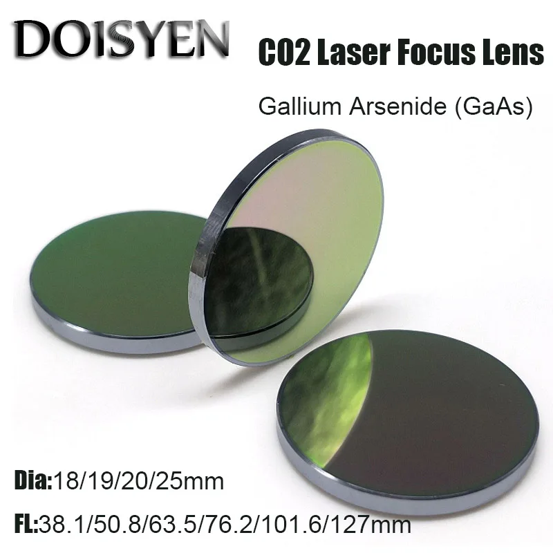 

CO2 GaAs Focus Lens Dia 18 19 20 25mm FL 38.1/50.8/63.5/76.2/101.6/127mm laser engraving glass lens optical for cutting machine