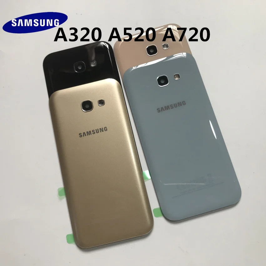 Оригинальная задняя крышка из стекла для SAMSUNG Galaxy A3/A5/A7 2017 A320 A520 A720 Замена корпуса