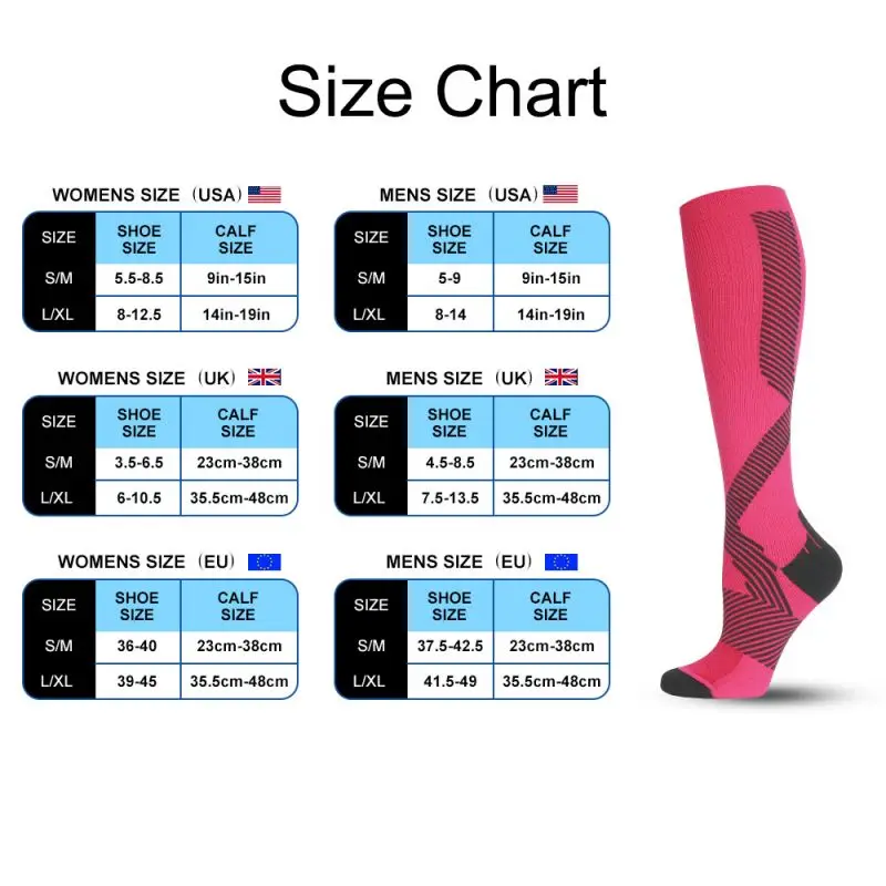 Sports Socks Cycling Compression Stockings Women's Men's Crossfit Popsocket Long Male White Nurse Designer With Print Funny Pair
