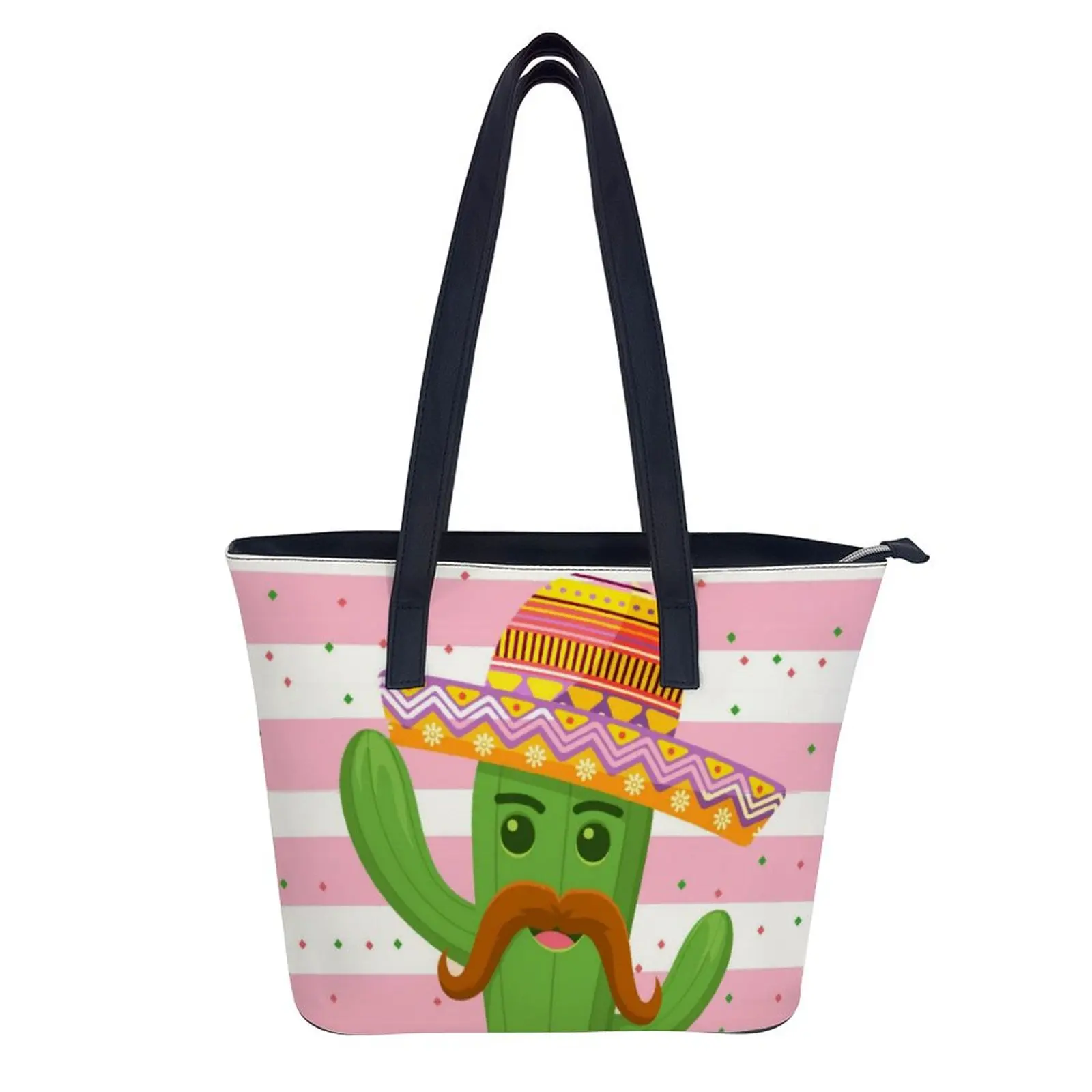 Сумка на плечо с изображением кактуса Спортивная кожаная сумка красочная