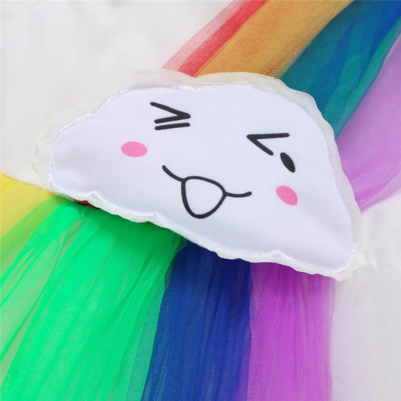 girls clothes Toddler Baby Girls Sleeveless Rainbow Tulle Dress Princess Dresses Clothes vestido #4AA12 (1)