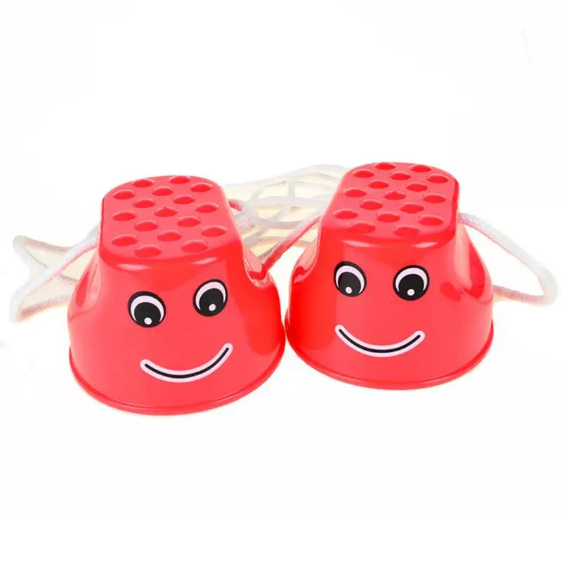 red Kuulee 1 пара детских утолщенных пластиковых ходулей с улыбкой, оборудование для тренировки баланса, игрушки для детского сада, спорта на открытом воздухе - Цвет: red