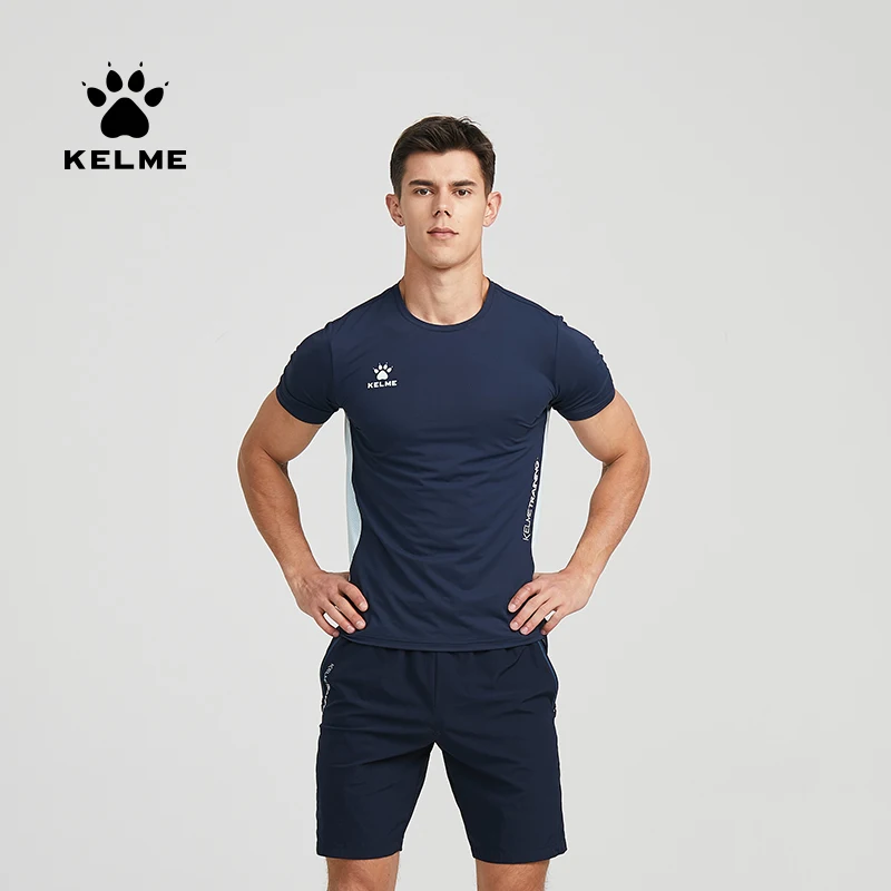 

KELME Men's T-shirt Running Sports Shirt Short Sleeve Trainning Exercise Gym Quick Dry Sportswear Breathable T-Shirt 8151TX1003