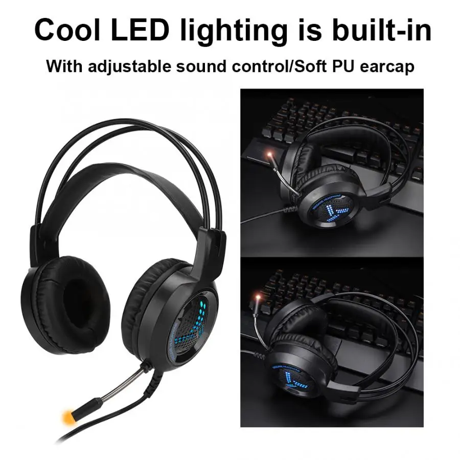 Компьютерные аксессуары PC компьютер игровая музыка Киберспорт Gaming Headset V2000 с Цвет светильник для Интернет кафе не поддается насильственному