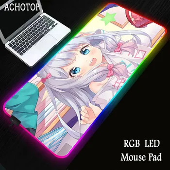 

Anime girl Gaming RGB Mouse Pad Gamer PC Computer Mousepad Backlit Mause Large Desk Keyboard LED Mice Mat