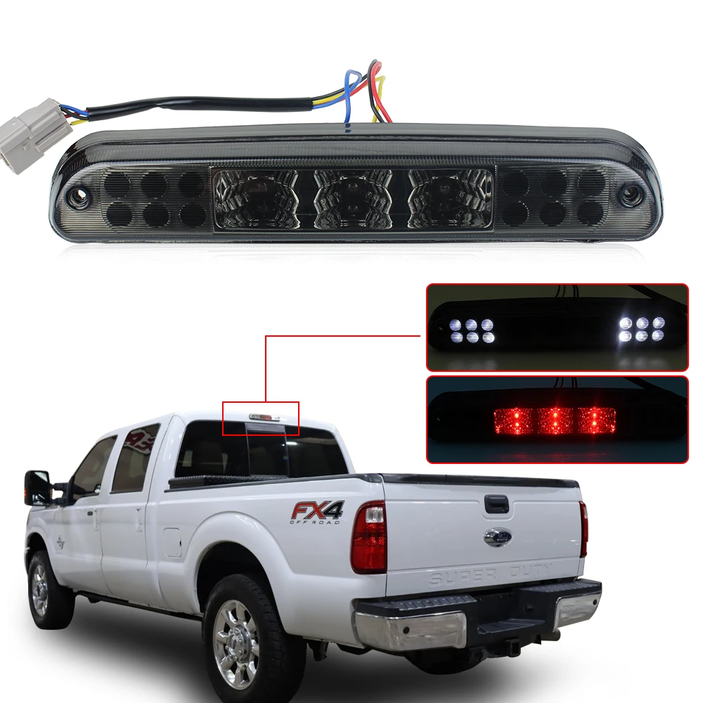 For 1999-2015 Ford F250 F350 F450 F550 LED 3rd Third Brake Light Backup Signal Smoke / Black Rear taillight | Автомобили и
