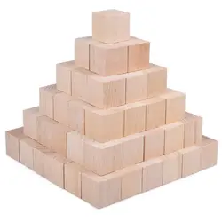 100 шт./компл. детские деревянные квадратные строительные блоки игрушки Детские креативные кубические деревянное бревно строительный