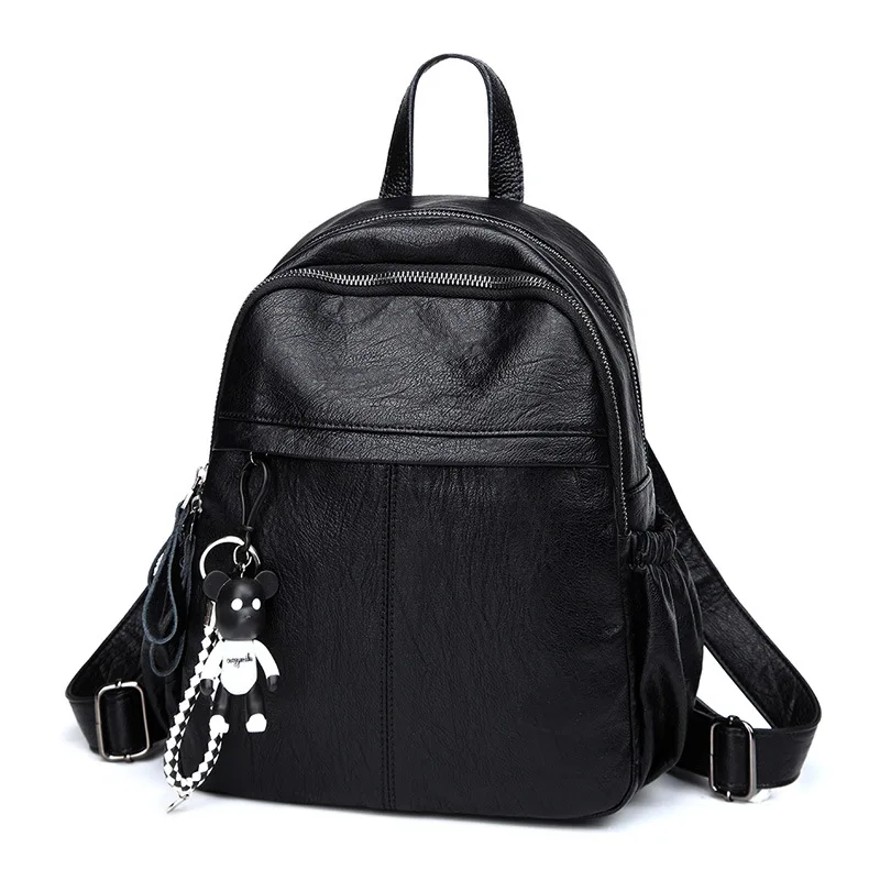 

Leather Backpack Women's Korean-style 2019 New Style Fashion Versatile Casual Cowhide Large-Volume Mommy Travel Female Backpack