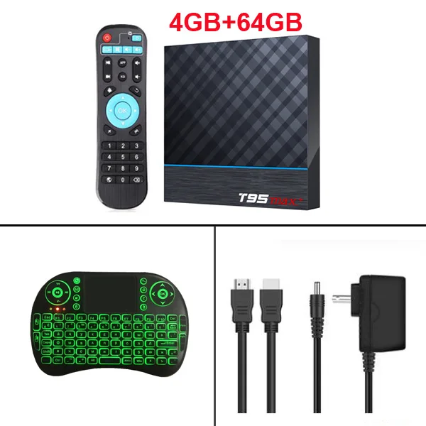 4GB 64GB keyboard ТВ-приставка T95 MAX Plus Amlogic S905X3 Android 9,0 ram 4 Гб rom 64 Гб 8K 2,4G 5G Wifi HDR Bluetooth Youtube Netfilx телеприставка - Цвет: 4GB 64GB keyboard