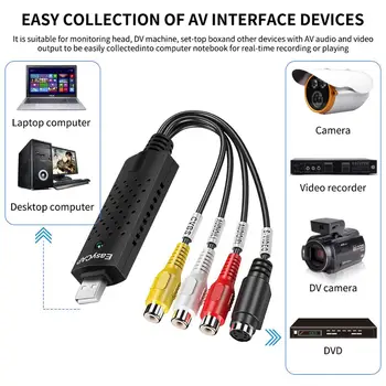 

Easycap USB 2.0 TV Video Audio VHS to DVD HDD Converter Capture Card Adapter UP Video tapes to DVD converter
