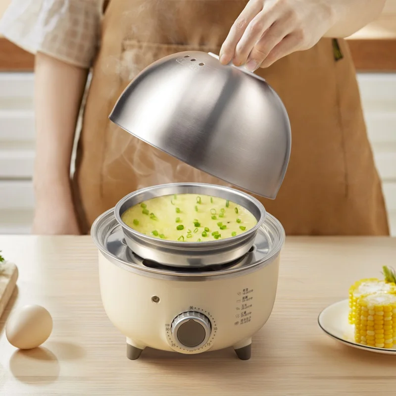 220V Mini Electric Egg Boiler Household Portable Egg Food Steamer For Home DIY Salad Steaming Cooking Pot Multi Cooker