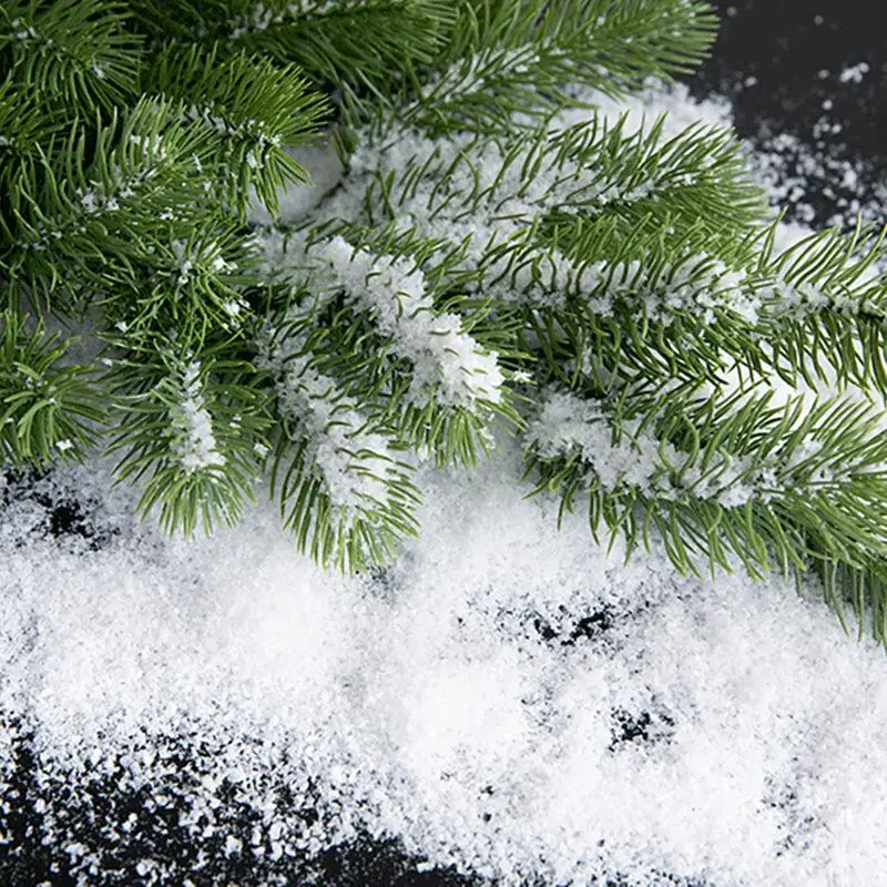 Christmas Ornaments Winter Snow Decoration Artificial Plastic Dry Snow Powder 20g Approx 1-10mm Xmas Gift Home Party DIY Scene Props Supply X0105