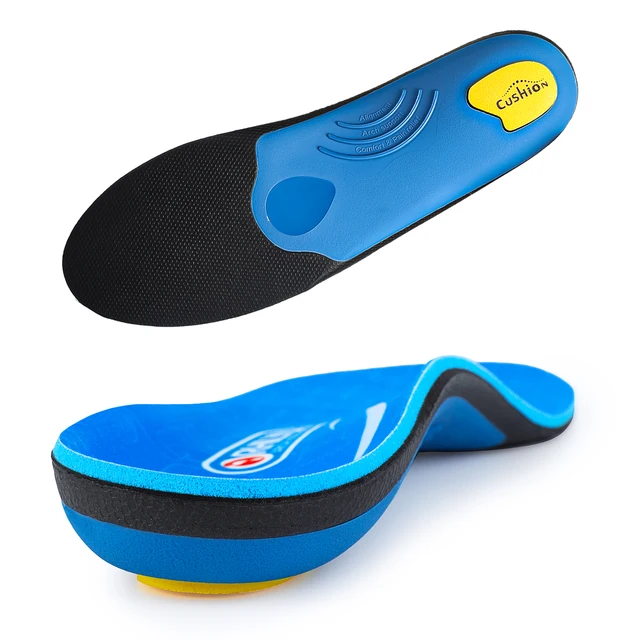 Flat Feet Template Arch Support Orthopedic Insoles,Men Women Plantar Fasciitis Heel Pain Orthotics Insoles Sneakers Shoe Inserts Upgrade Blue