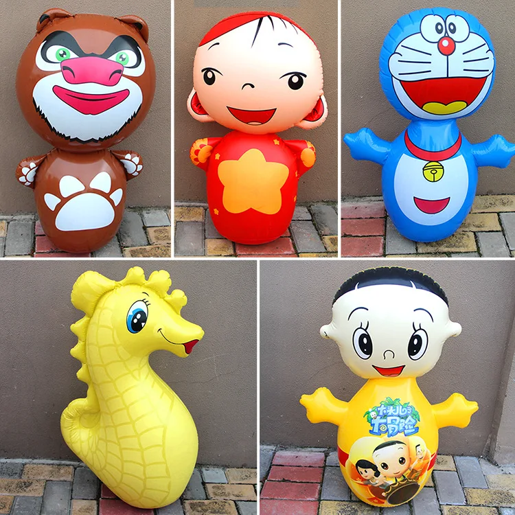 Надувная игрушка-неваляшка в виде животного, детская игрушка в виде мультяшного медведя, овечки, кролика, унисекс, 37 см, мульти