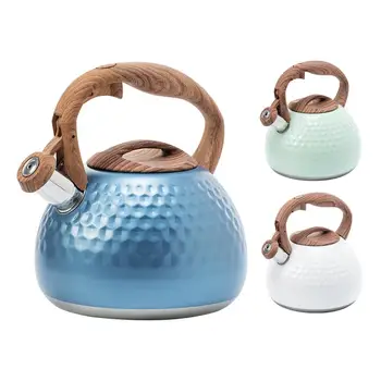 

2.8L Whistling Kettle Stainless Steel Tea Pot Gas Stove Induction Cooker Water Bottle With Wood Handle Kitchen Tool