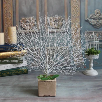 

Aquarium Landscaping Artificial White Peacock Coral Tree Branches Plastic Fake Plants Home Wedding Decoration Coral Branch