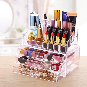 

Transparent Vertical Makeup Storage Box Drawer Dresser Skin Care Product Rack Lipstick Nail Polish Display Rack Storage Box