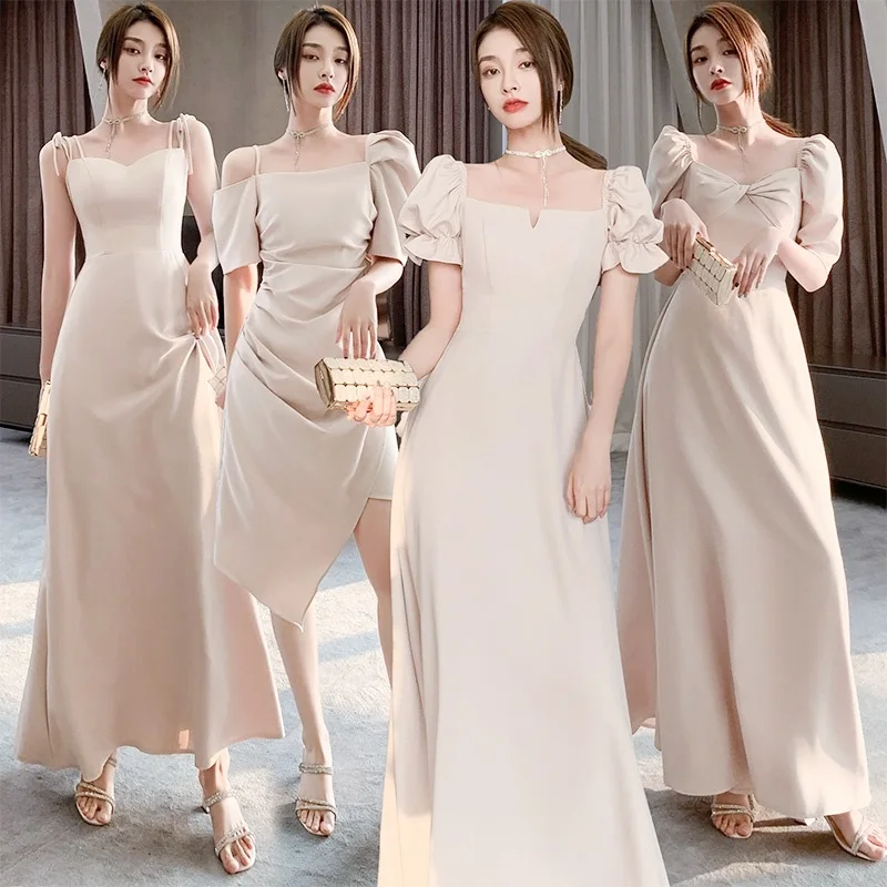 

Robe De Soriee New Champagne Party Dress For Bridesmaid Guests Graduation Birthday Daily Dress robe de soiree de mariage