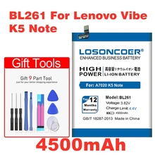 LOSONCOER 4500 мАч BL261 для lenovo Vibe A7020 K52T38 K52E78 K5 Note K5Note Lemon A7020A40 A7020A48 батарея+ номер отслеживания