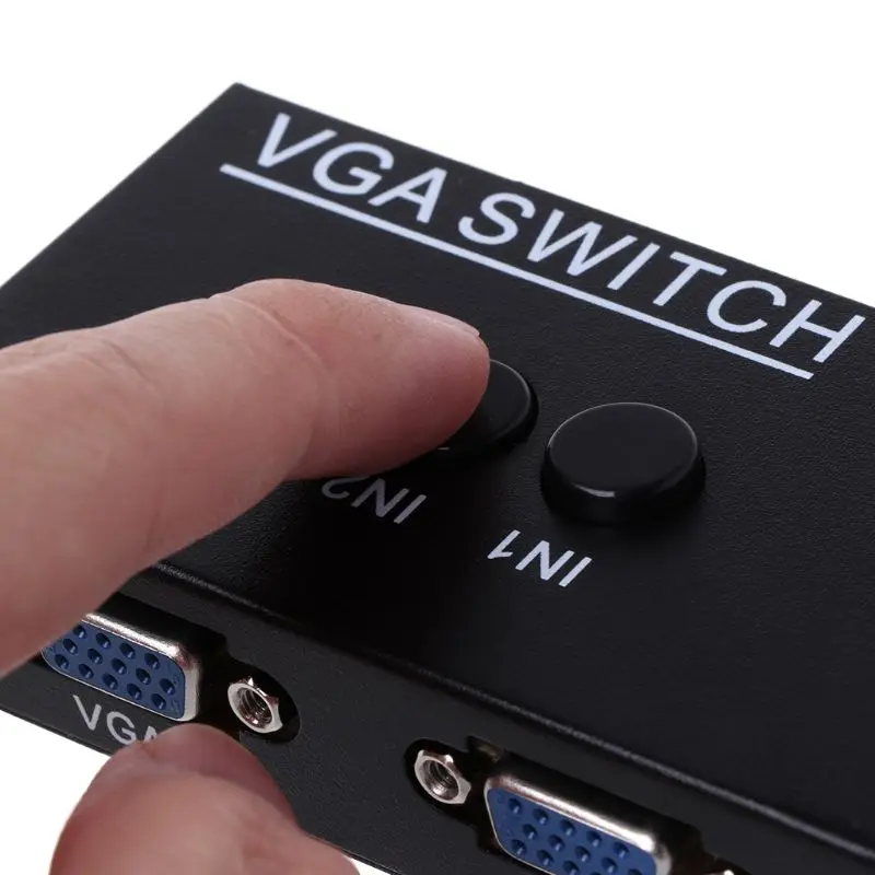 2 Ports Switcher Splitter 2 Ways VGA Video Switch Adapter Converter Box for PC Monitor Accessories