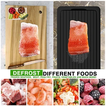 

2pcs Fast Defrosting Tray Durable Practical Multi-functional Classic Frozen Food Meat Quick Defrost Kitchen Plate Board