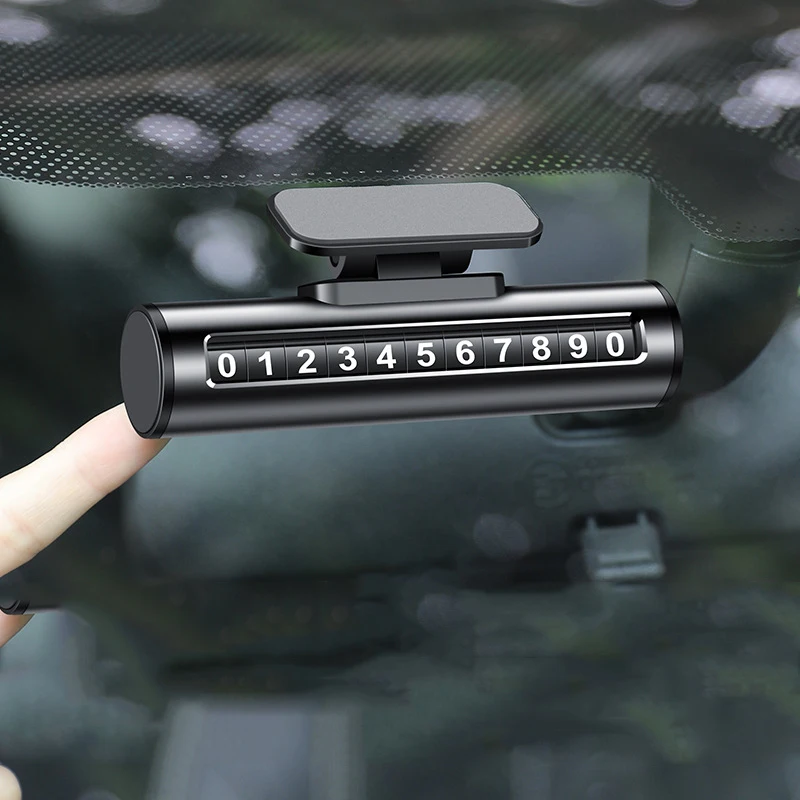 

2022 новый металлический автомобильный передний лобовое стекло Временная парковочная Карта Поворотная парковочная табличка с номером телефона наклейки автомобильный Стайлинг Аксессуары