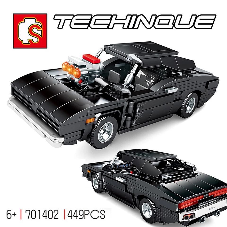 

SEMBO Technic Classic Car MOC Building Blocks Dodge Pull Back Racing Sports Car Model Bricks Toys for Boys Educational Gifts