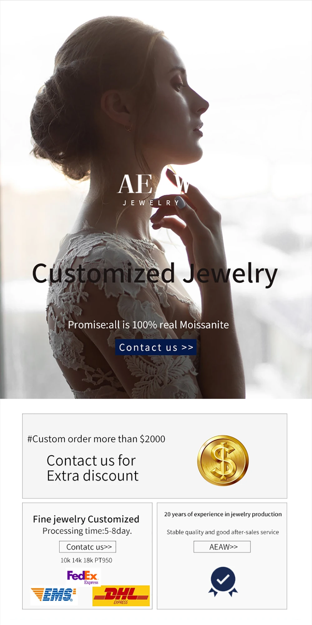 AEAW 14k белое золото 8ct карат 13 мм Диаметр GH цвет Moissanite обручальное кольцо для женщин кольцо с солитером золото