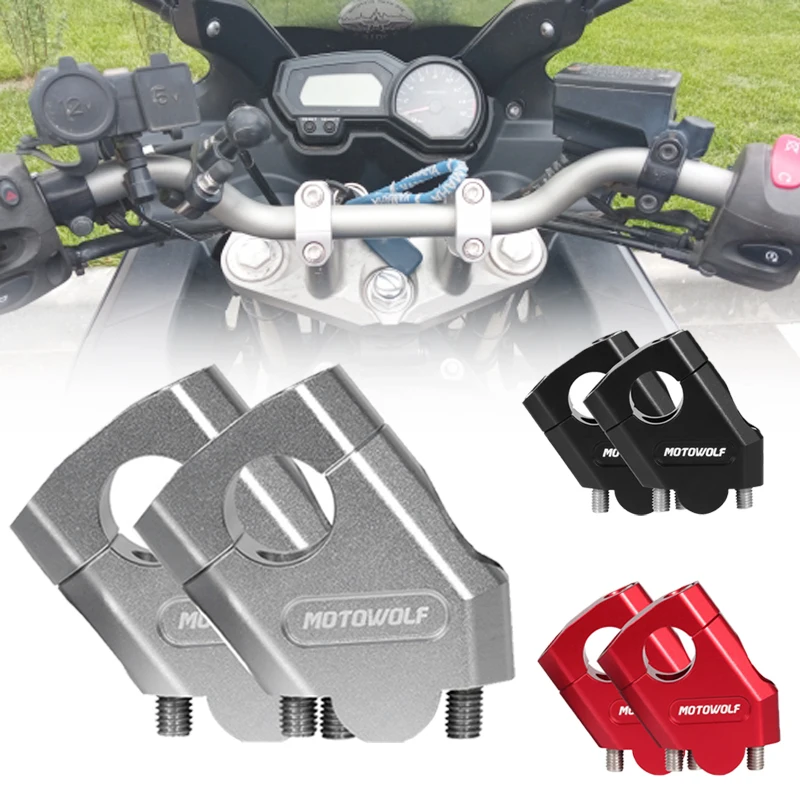 Guidon Moto Riser Bar Mount Poignée Pince 28mm 22mm pour Yamaha Fz6 S2 Fz 6  Fazermt-07 Mt-09 Mt07 Mt09 Mt 07 Mt 09