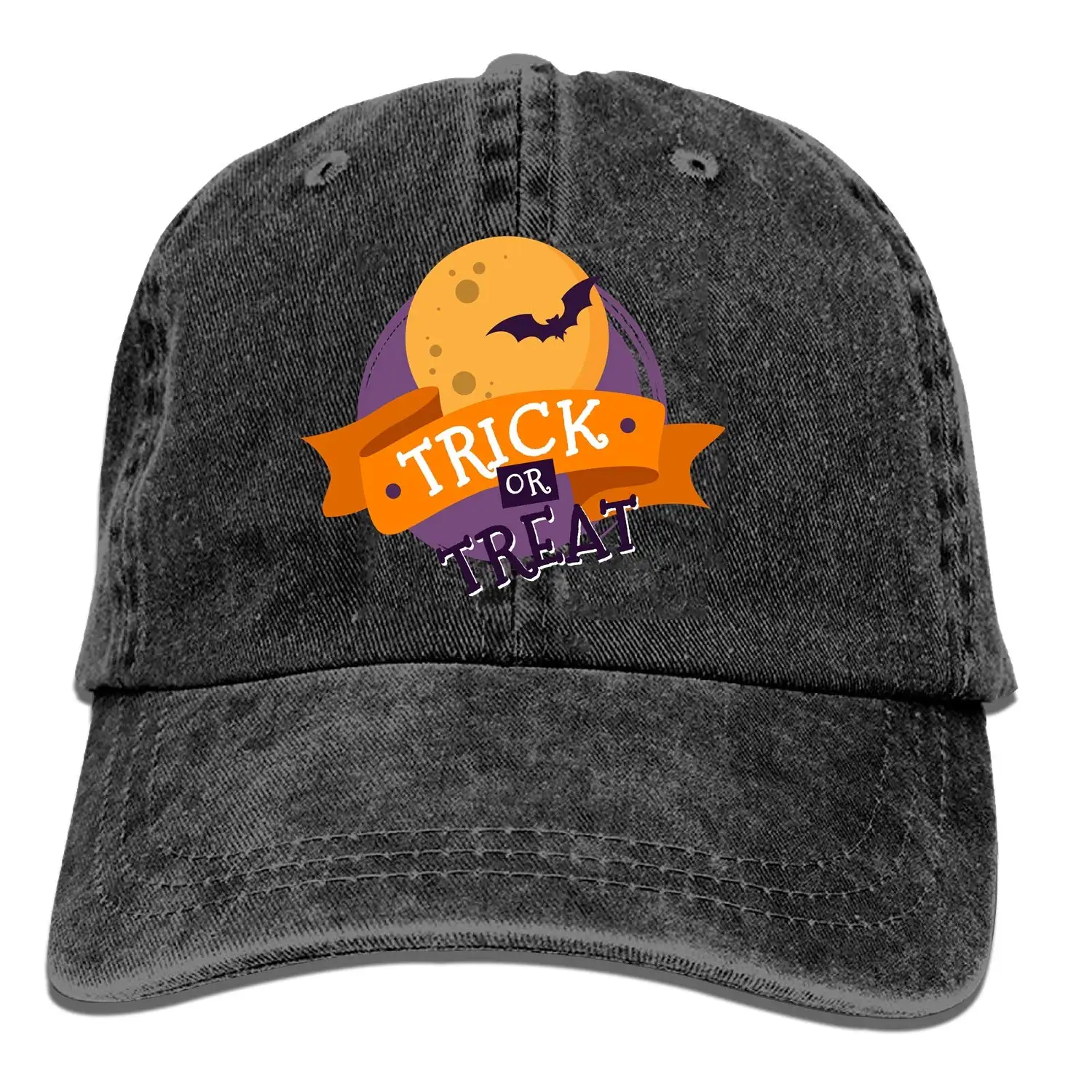 Унисекс Джинсовая Шляпа для папы Регулируемая простая Кепка жуткая Летучая мышь с привидениями стиль низкий профиль подарок для мужчин и женщин