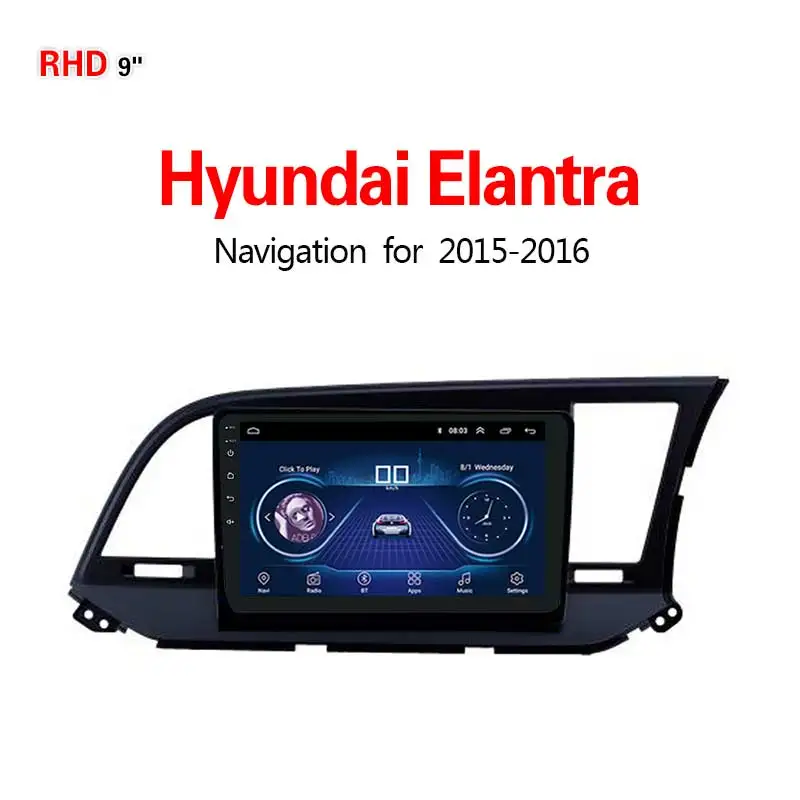 WIFI 1G16G Lionet gps-навигатор для автомобиля hyundai Elantra RHD- 9 дюймов RH2027X - Размер экрана, дюймов: WIFI 1G16G