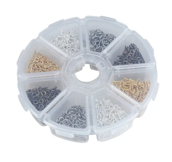 

Шкатулка для изготовления ювелирных изделий, 800 шт., 4*10 мм, маленькая Резьбовая петля для подвесок с отверстием сверху