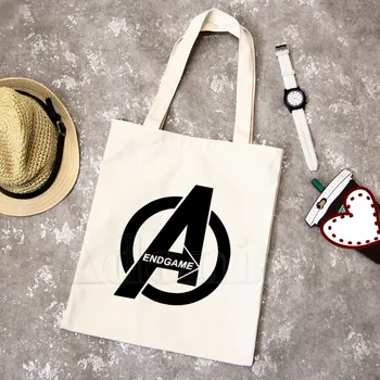 

Marvel Avengers End Game Handbags Hot Selling Fashion Handbag Canvas Bag Tote Ladies Casual Shoulder Bag Reusable Shopping Bags