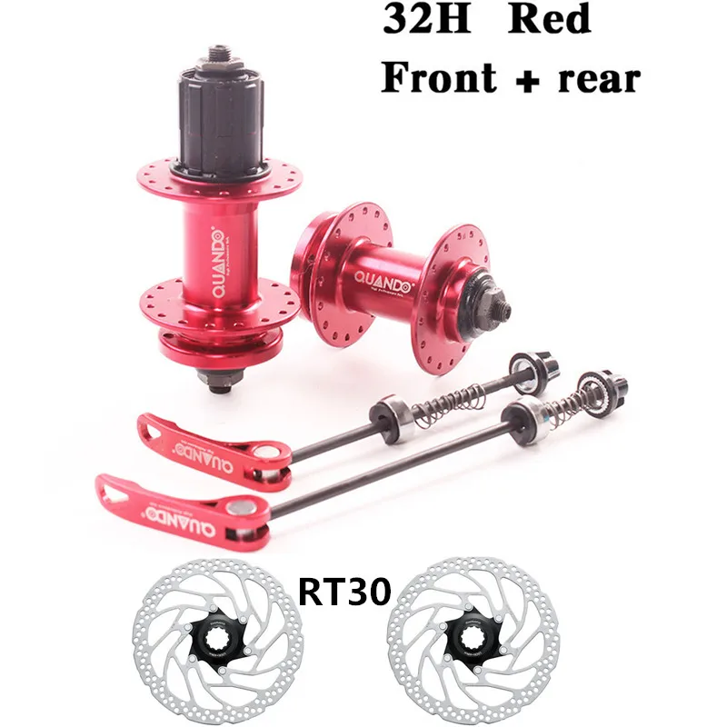 32H-Red-and-TR30 QUANDO MTB концентратор для горного велосипеда/диск кассета маховик 32 H/36 H отверстие с переменной скоростью кассеты концентратор с Shimano RT30 диск - Цвет: 32H-Red-and-TR30