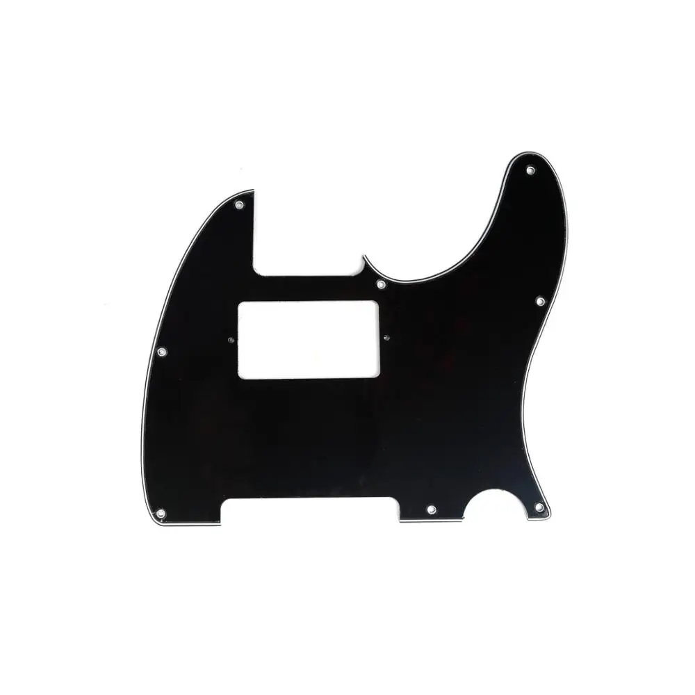 Musiclily 8 отверстий гитары Tele Pickguard Humbucker HH для США/мексиканский сделано Fender Стандартный Telecaster современный стиль, 3Ply черный