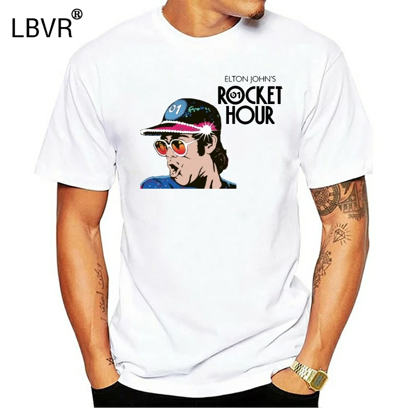Обложка для альбома часы ракеты Elton Johns мужская белая футболка Размер S M L XL XXL XXXL |