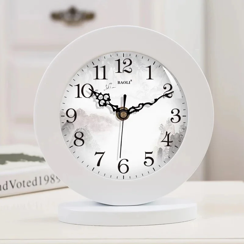 Европейские креативные простые деревянные настольные часы для гостиной, бесшумные современные прикроватные кварцевые часы для спальни, офисные настольные маятниковые часы - Цвет: I