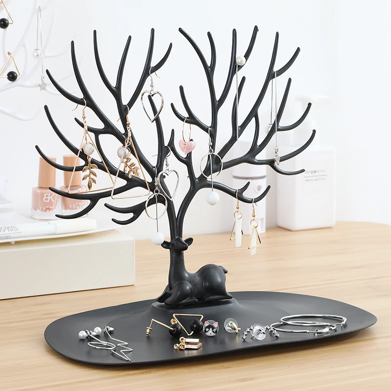 Female wedding decoration storage earrings ring diamond painting boxs hanging collection necklace hand ear jewelry box
