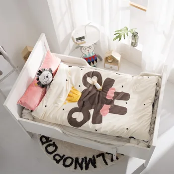 

150cm*70cm Kid Sleeping Bag Thicken Quit with Pillow Warm Envelope for Bedroom Multifunctional Children Sleeping Bag