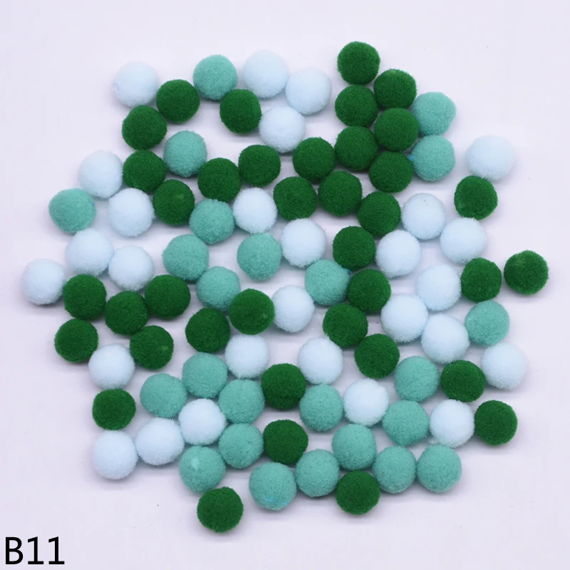 100pcs 15/20/25mm Fluffy Soft Pompom Ball DIY Handmade Kid Toy Doll Garment Sewing Material Color Pom Poms Decor Supplies Crafts