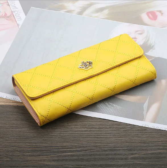2yellow Женский кошелек, сумка для мобильного телефона, фирменный дизайн, Женский кошелек из искусственной кожи, длинные женские кошельки и кошельки, женский тонкий держатель для карт, кошелек - Цвет: 2yellow